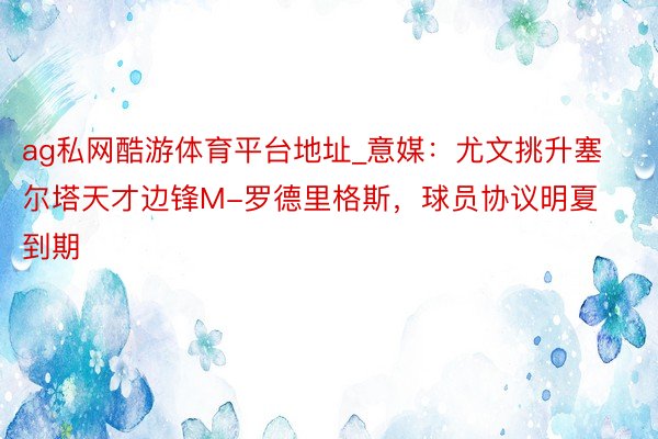 ag私网酷游体育平台地址_意媒：尤文挑升塞尔塔天才边锋M-罗德里格斯，球员协议明夏到期