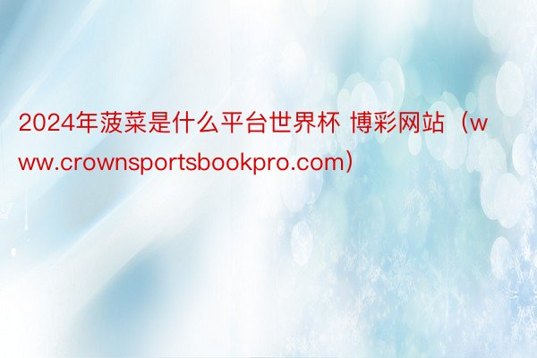 2024年菠菜是什么平台世界杯 博彩网站（www.crownsportsbookpro.com）