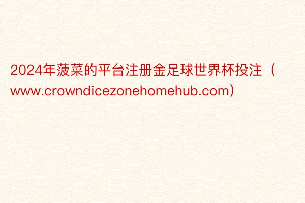 2024年菠菜的平台注册金足球世界杯投注（www.crowndicezonehomehub.com）